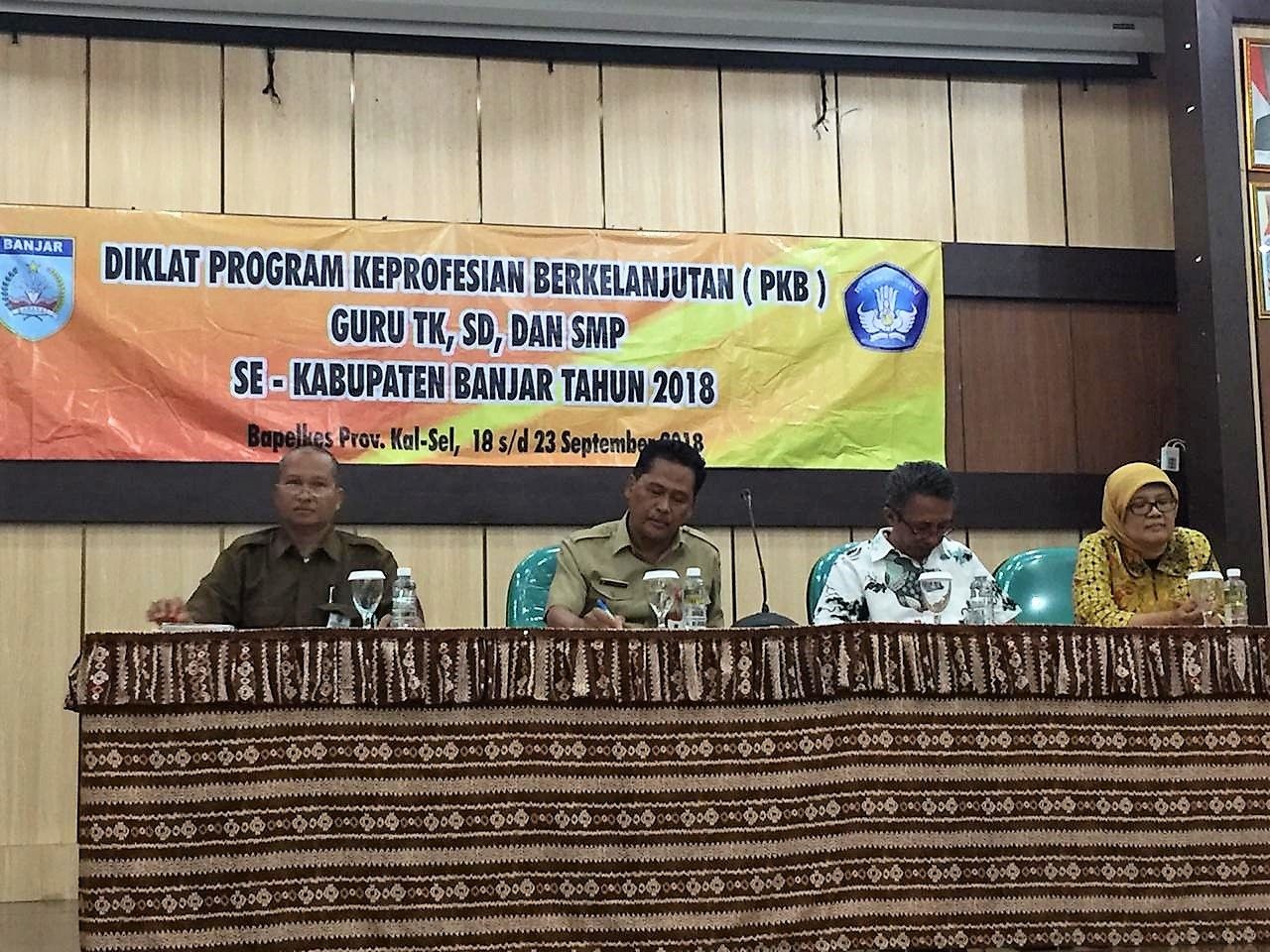 Diklat Pengembangan Keprofesian Berkelanjutan (PKB) guru TK, SD, & SMP se-Kab. Banjar Kalsel tahun 2018